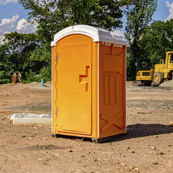 how often are the porta potties cleaned and serviced during a rental period in Bluetown